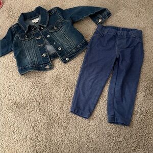 Toddler girls denim jacket and leggings